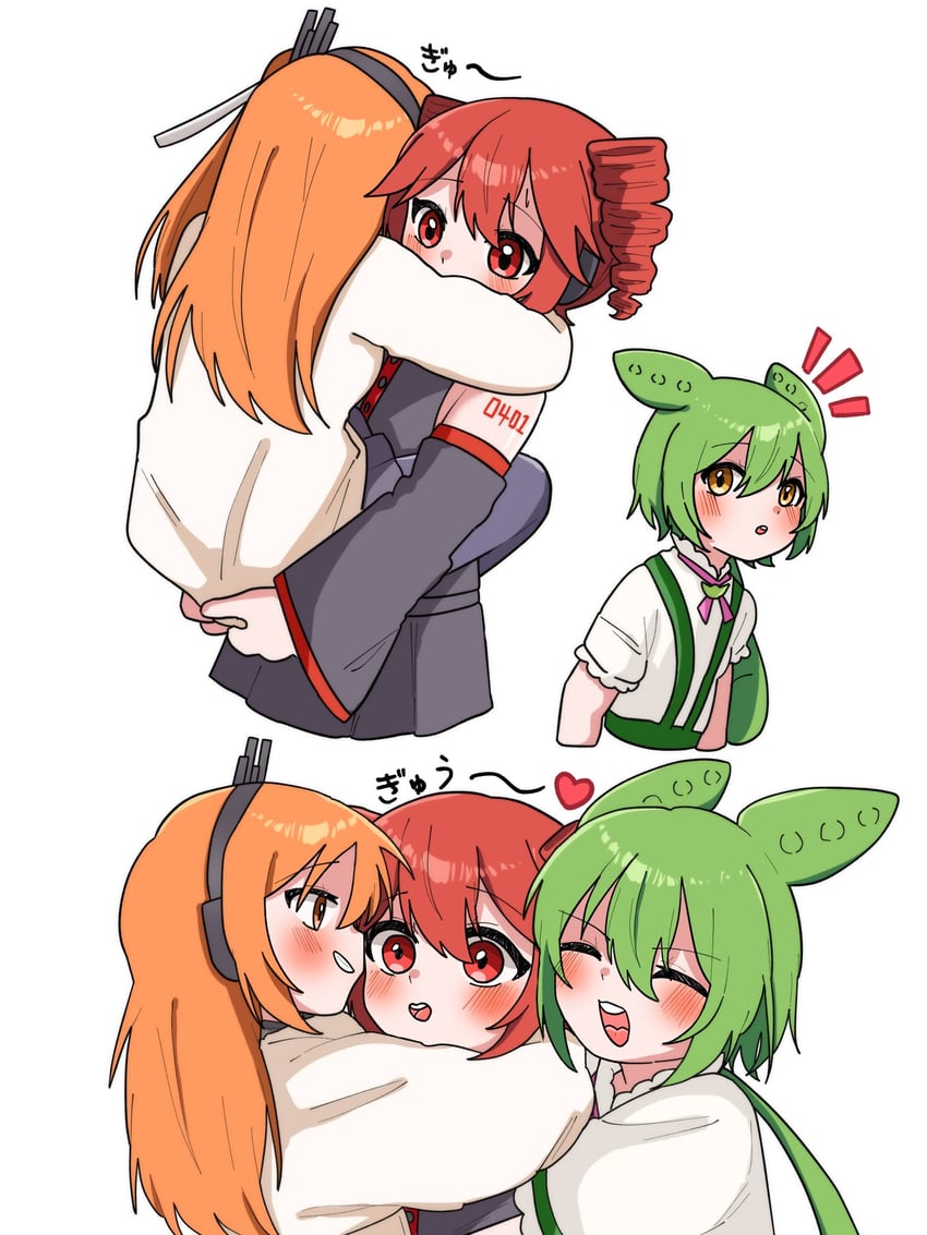 kasane teto, adachi rei, and zundamon (voiceroid and 3 more) drawn by haru_maron