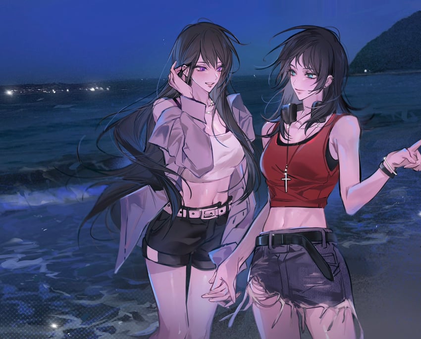 shiina taki and yahata umiri (bang dream! and 1 more) drawn by m_omoo