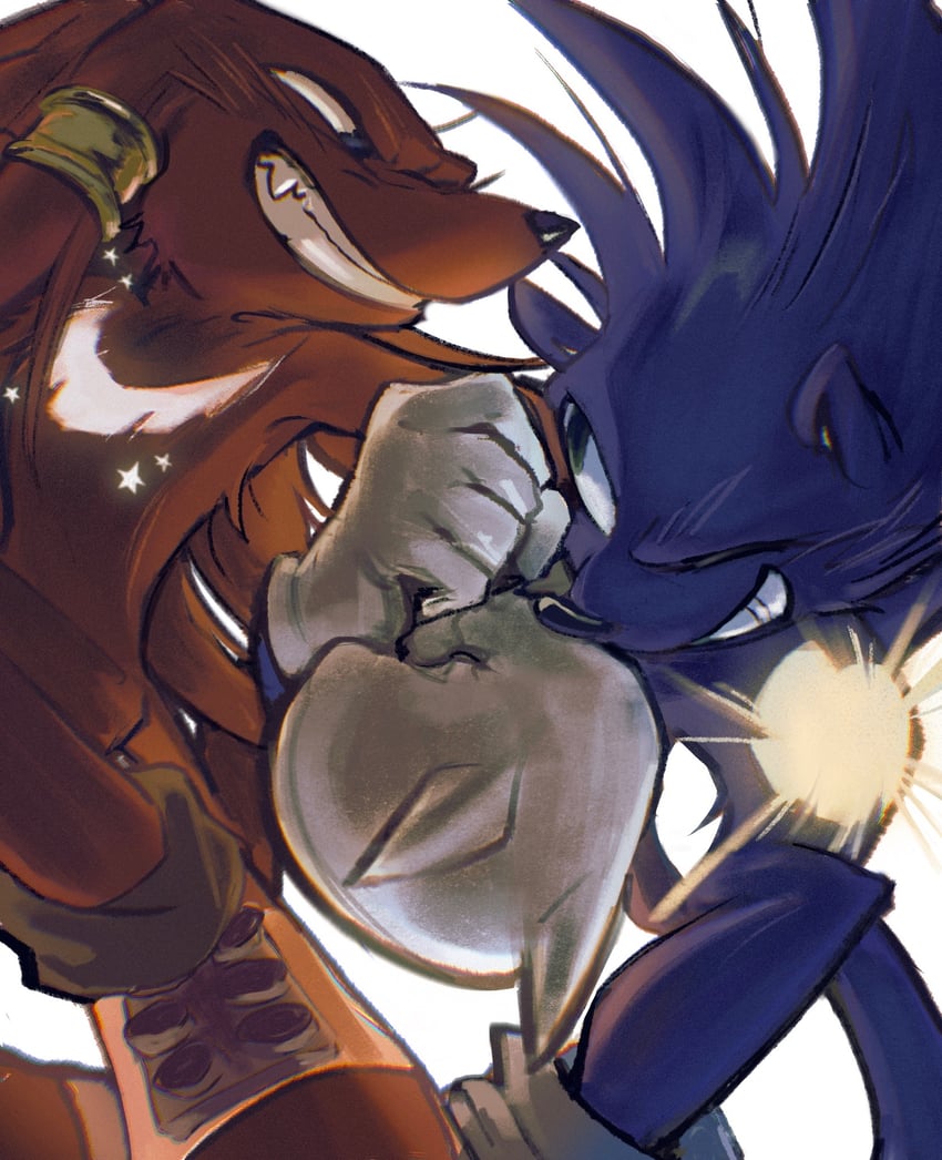 sonic the hedgehog and knuckles the echidna (sonic) drawn by rat_riot
