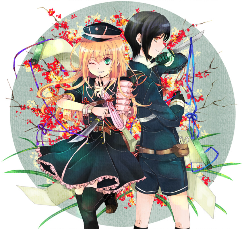 midare toushirou and yagen toushirou (touken ranbu) drawn by hakka-shin