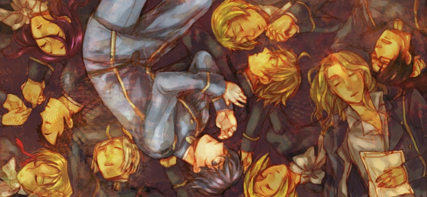 sigmund freud, napoleon bonaparte, wolfgang amadeus mozart, ikkyu soujun, kamiya shirou, and 2 more (houkago no charisma) drawn by n_(n_co)