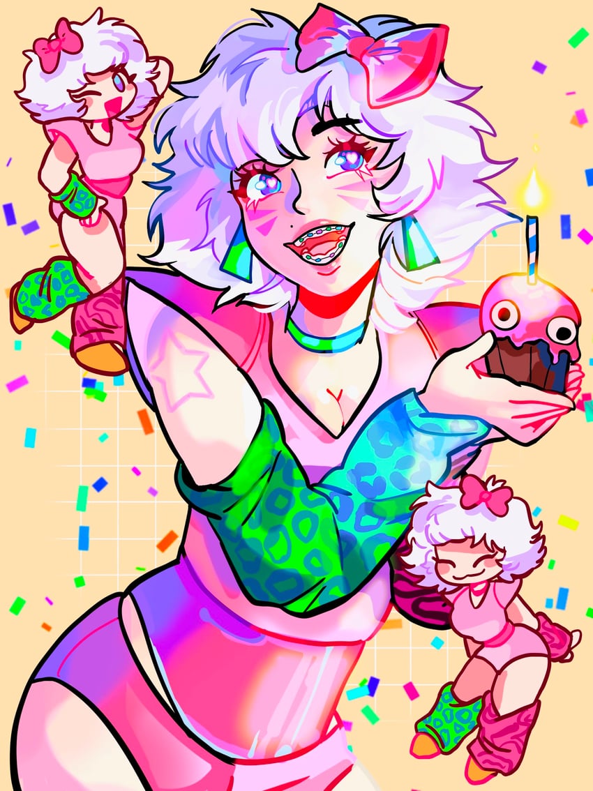 glamrock chica and cupcake (five nights at freddy's and 1 more) drawn by spybblez