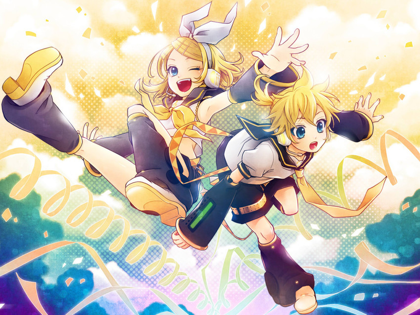 kagamine rin and kagamine len (vocaloid) drawn by koyama_kariko