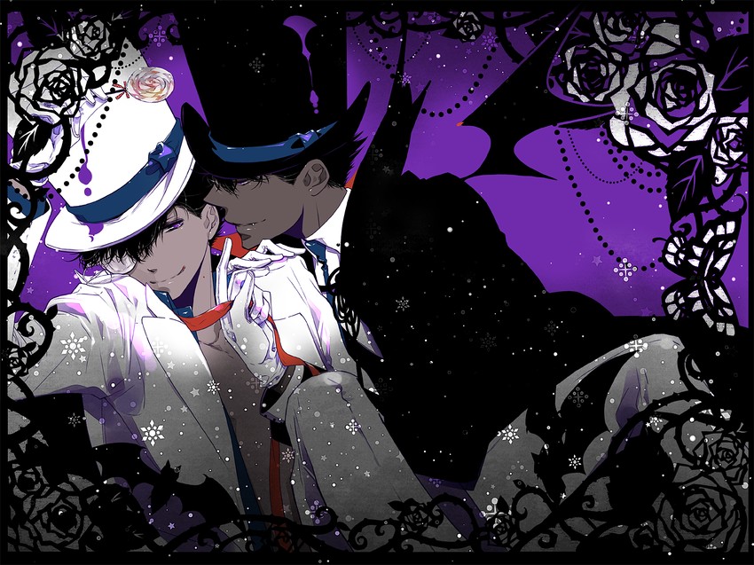 kaitou kid (meitantei conan and 1 more) drawn by tennen_hz