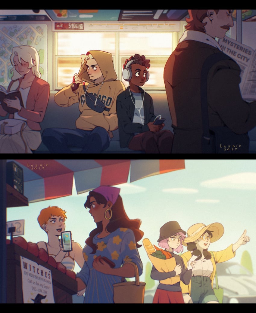 amity blight, hunter, willow park, and gus porter (the owl house) drawn by beaniewinnie96