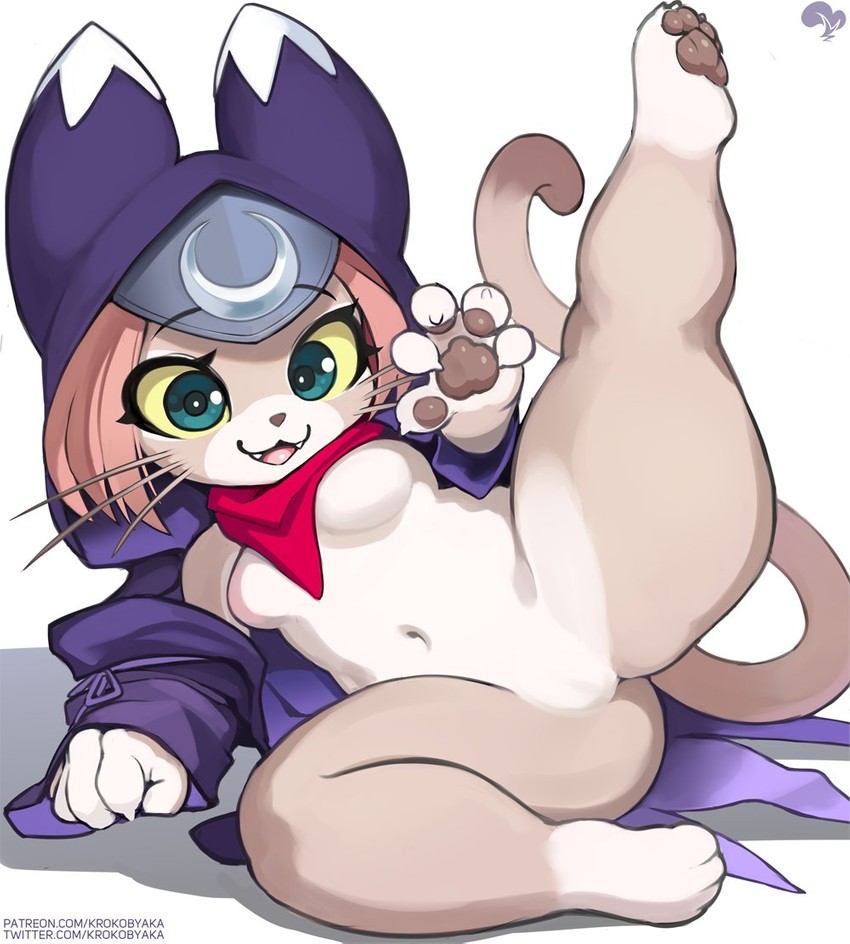 felyne and tsukino (monster hunter and 1 more) drawn by krokobyaka