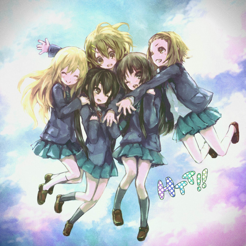 akiyama mio, nakano azusa, hirasawa yui, tainaka ritsu, and kotobuki tsumugi (k-on!) drawn by ameiro