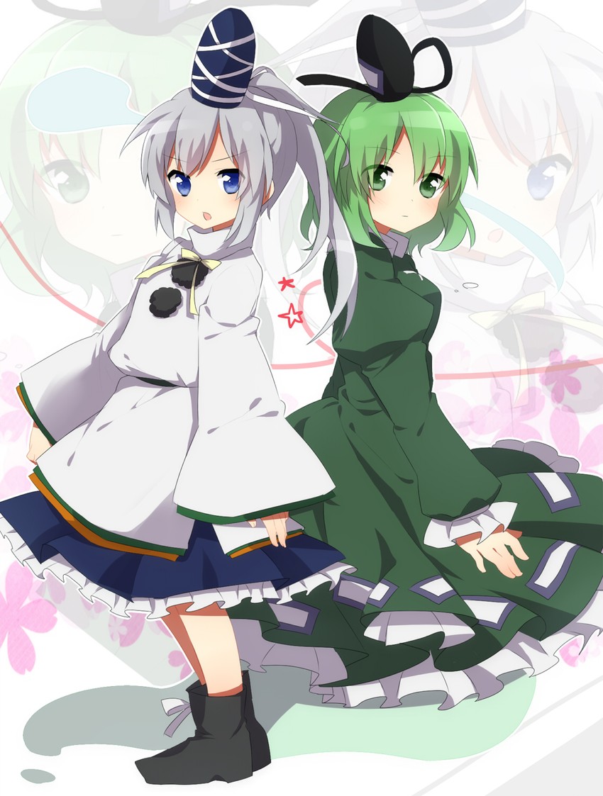 mononobe no futo and soga no tojiko (touhou) drawn by ichimonme_(ichi)