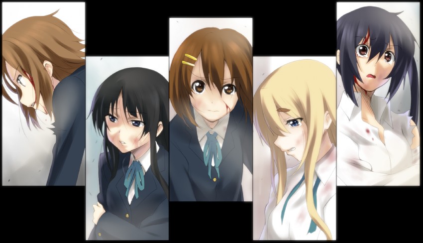 akiyama mio, nakano azusa, hirasawa yui, tainaka ritsu, and kotobuki tsumugi (k-on!) drawn by ikari_manatsu