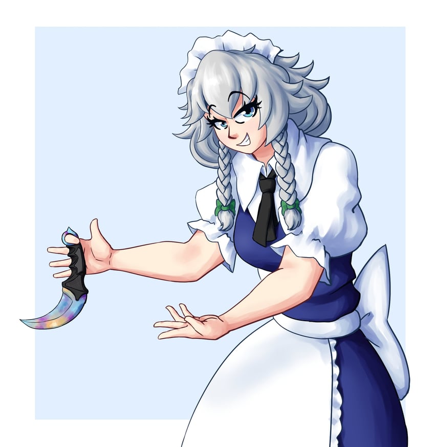 izayoi sakuya (touhou and 1 more) drawn by spookoarts