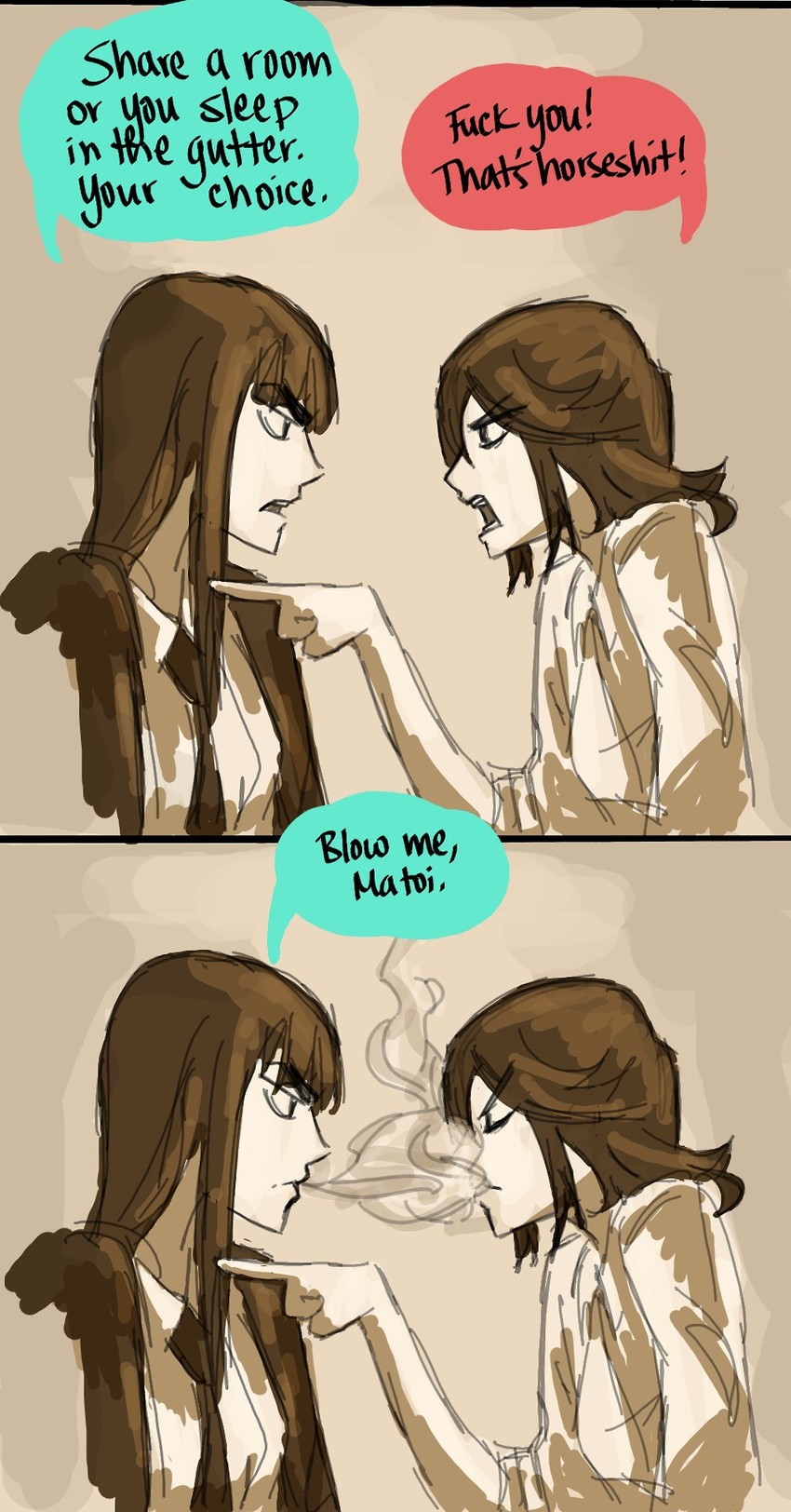 matoi ryuuko and kiryuuin satsuki (kill la kill) drawn by roman_imperial
