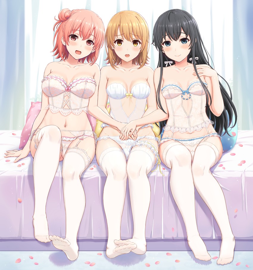 yukinoshita yukino, yuigahama yui, and isshiki iroha (yahari ore no seishun lovecome wa machigatteiru.) drawn by inanaki_shiki