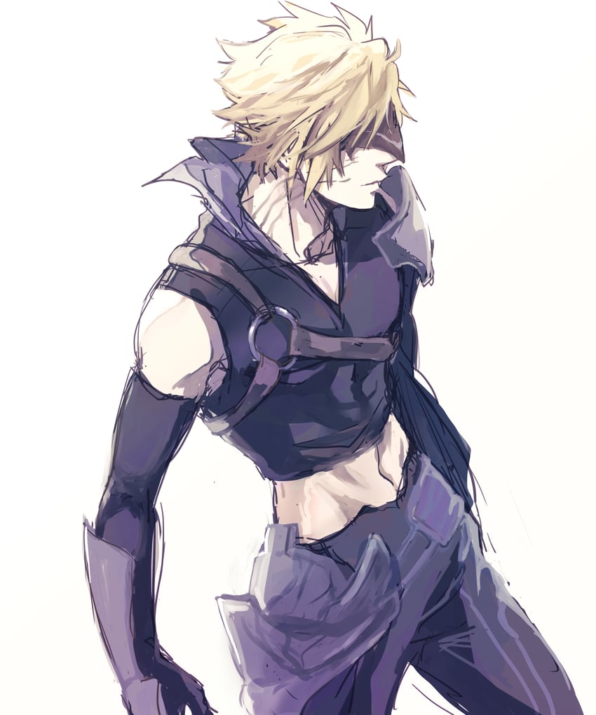 cloud strife (final fantasy and 2 more) drawn by demi_co
