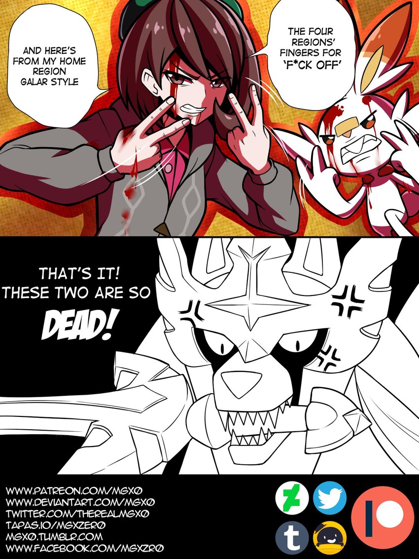 gloria, scorbunny, and zacian (pokemon and 3 more) drawn by mgx0