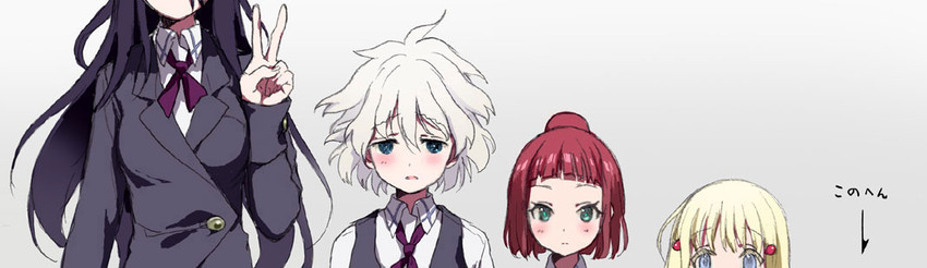 kosegawa shiromi, anetai toyone, aislinn wishart, and usuzawa sae (saki) drawn by hana-kagume