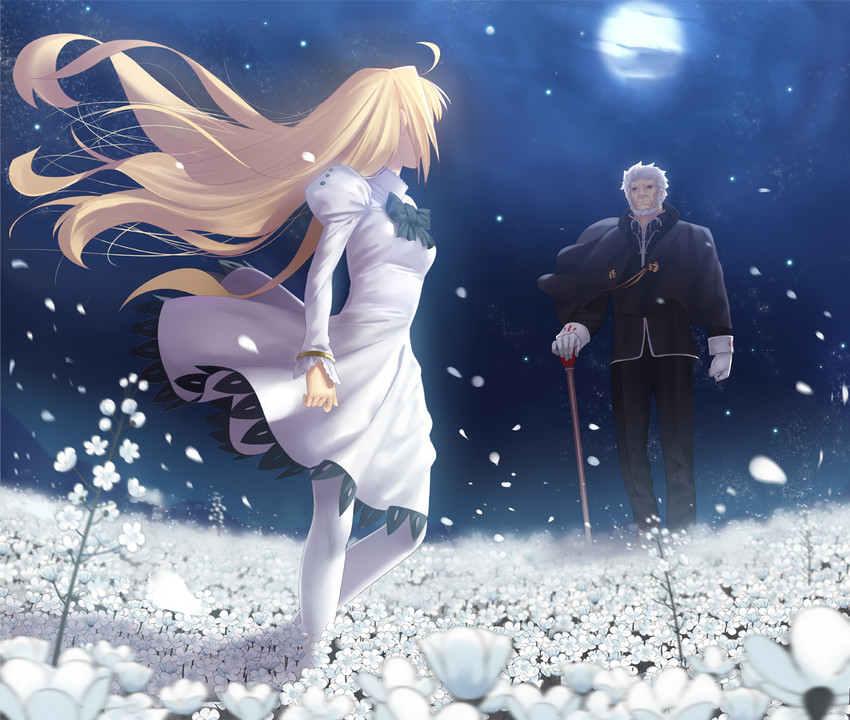 arcueid brunestud, eco-arc, and kischur zelretch schweinorg (tsukihime) drawn by tsukikanade