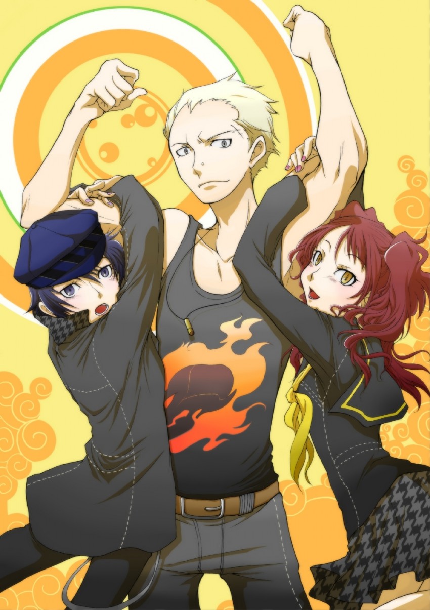 shirogane naoto, kujikawa rise, and tatsumi kanji (persona and 1 more) drawn by yusura_(murasaki-yusura)