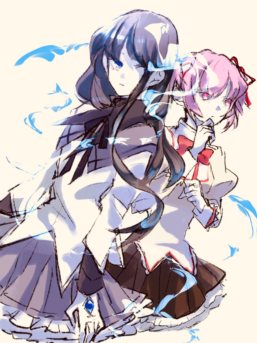 akemi homura and kaname madoka (mahou shoujo madoka magica) drawn by ss5yzumizumi1