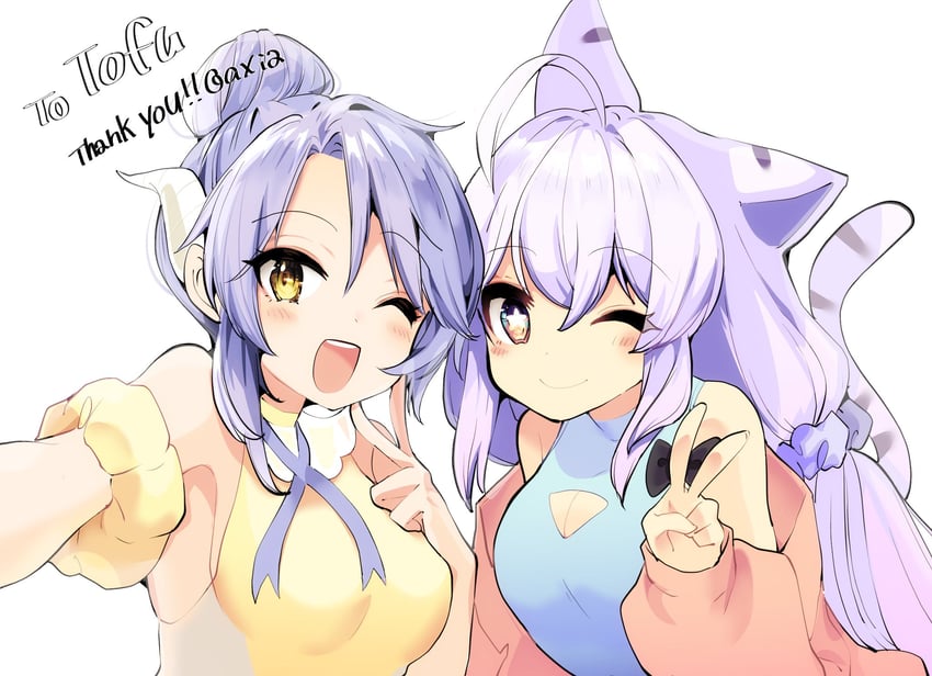 tundrea and tofu (indie virtual youtuber) drawn by axia_(03400441)