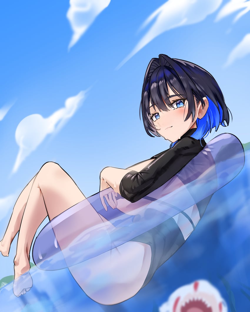 gawr gura and ouro kronii (hololive and 2 more) drawn by daaku_(koizumi_arata)