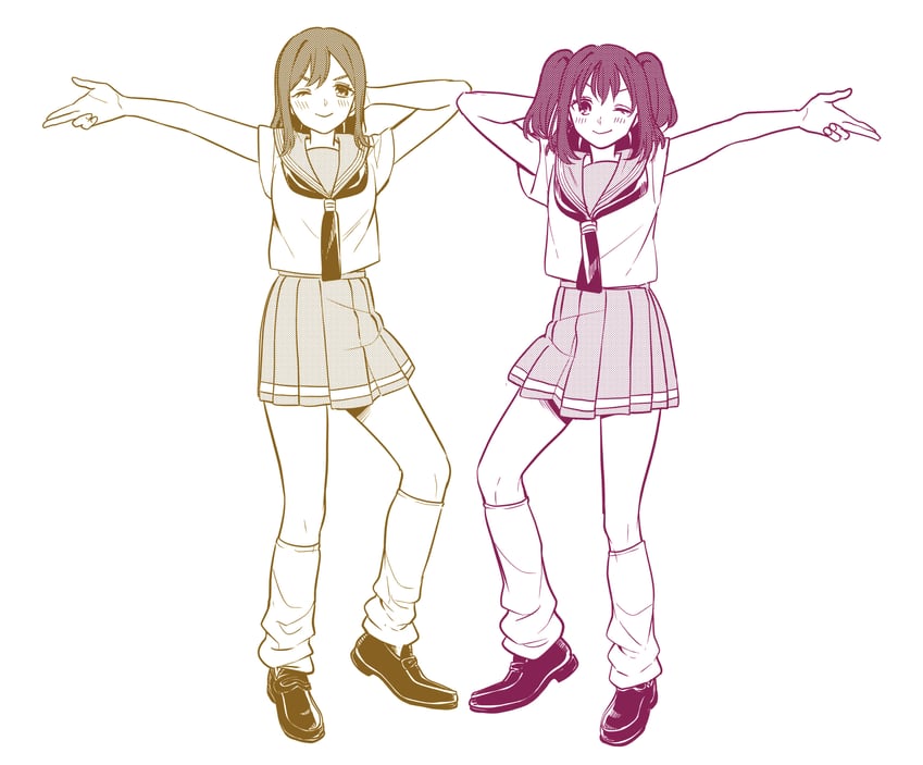 kunikida hanamaru and kurosawa ruby (love live! and 1 more) drawn by kashikaze