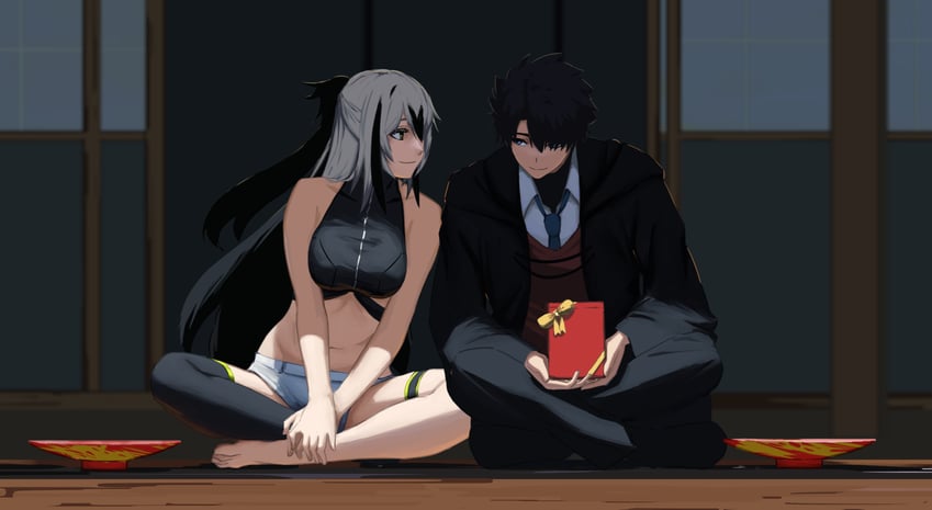 fujimaru ritsuka, nagao kagetora, and uesugi kenshin (fate and 1 more) drawn by paperpillar