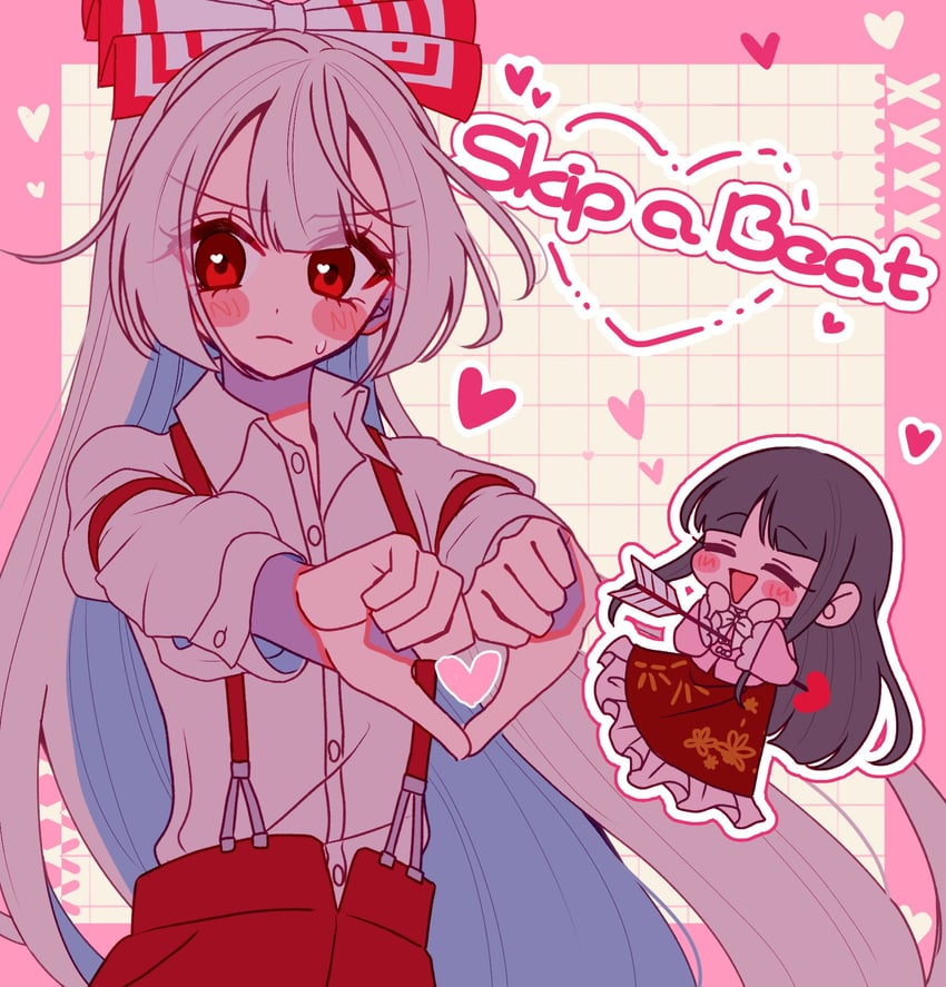 fujiwara no mokou and houraisan kaguya (touhou) drawn by ta_mi_01000