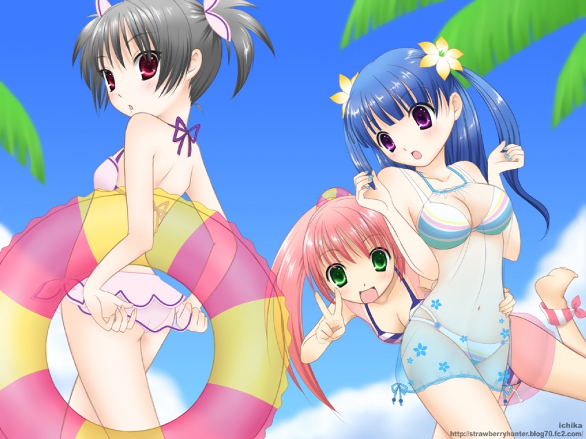 kooh, arin, and hana (pangya) drawn by ichika