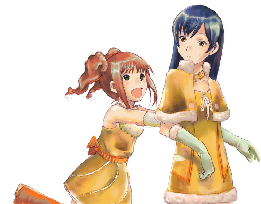 kisaragi chihaya and takatsuki yayoi (idolmaster and 1 more) drawn by shaun_(nine_o)