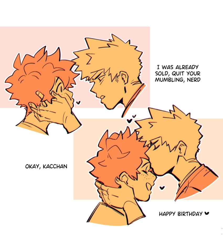 midoriya izuku and bakugou katsuki (boku no hero academia) drawn by habkart