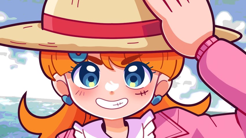 monkey d. luffy and marikyuunn (indie virtual youtuber and 1 more) drawn by marikyuunn