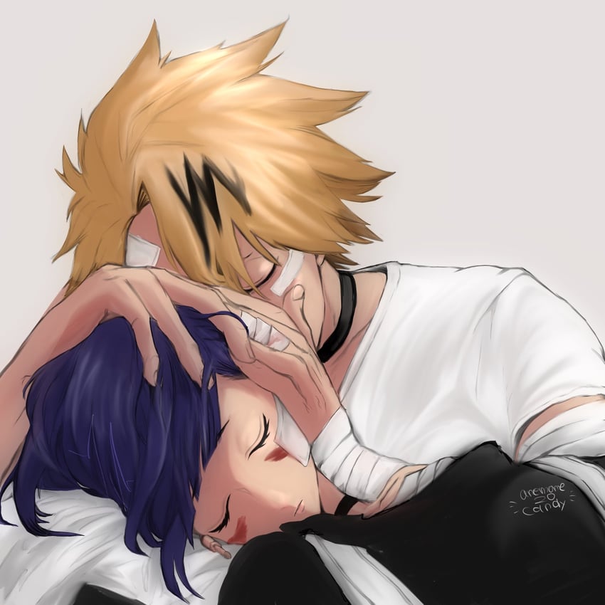 jiro kyoka and kaminari denki (boku no hero academia) drawn by anemone_mama