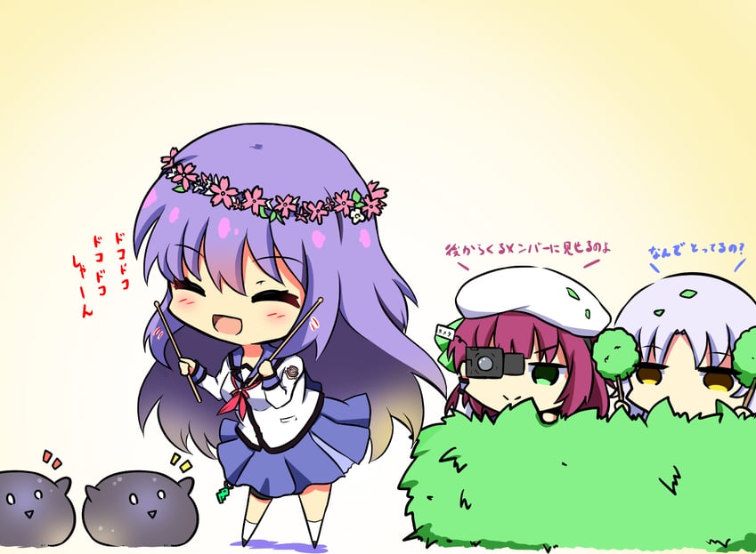 tachibana kanade, nakamura yuri, and irie miyuki (angel beats! and 2 more) drawn by sekibaracheice