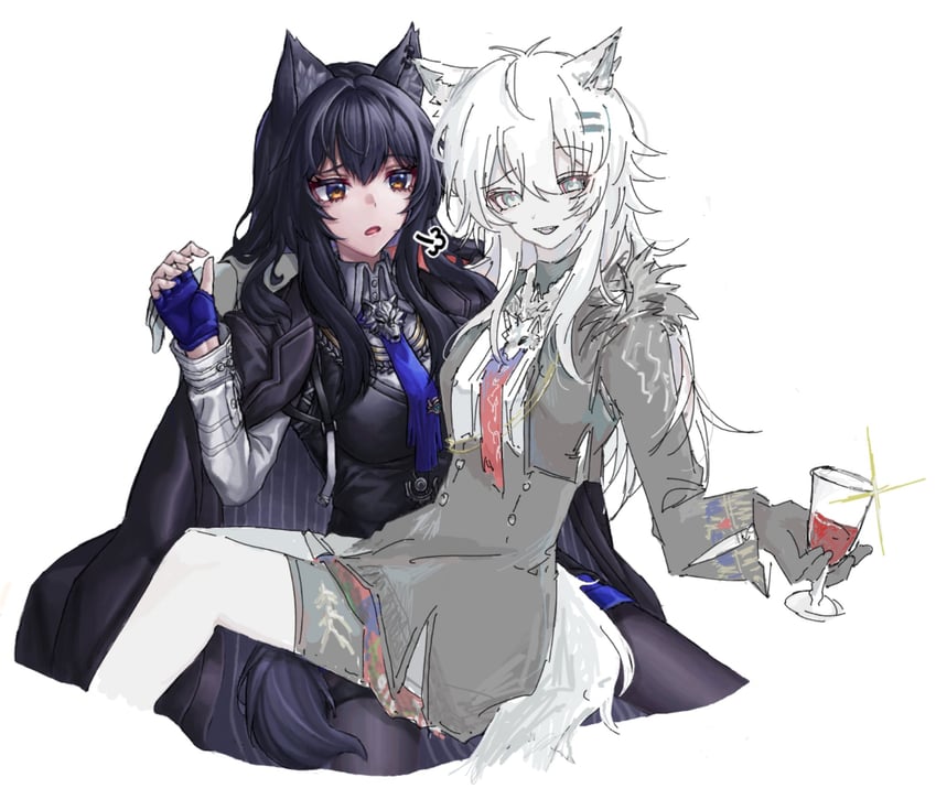 texas, lappland, texas the omertosa, and lappland the decadenza (arknights) drawn by de0xys_def and kawaiiyagi