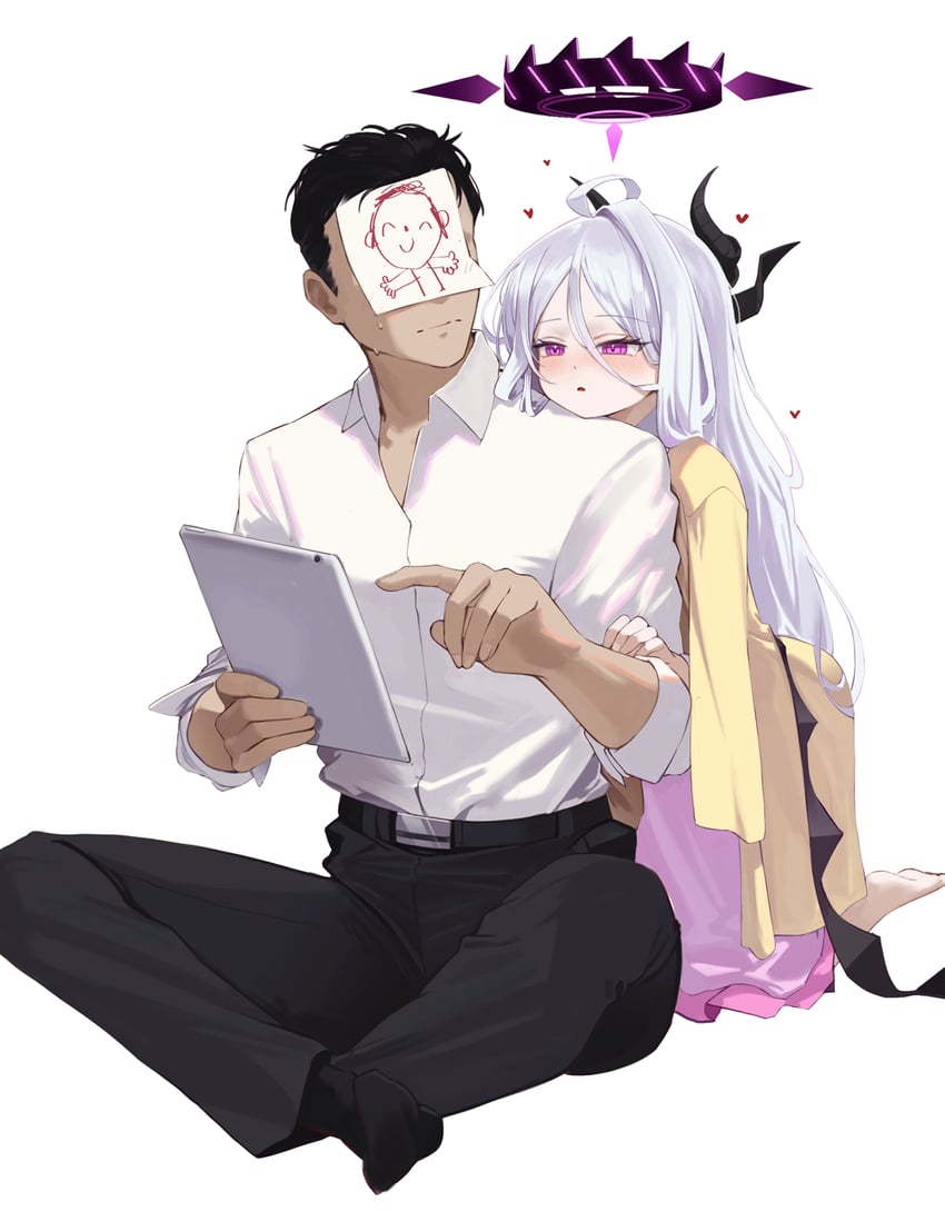 sensei, doodle sensei, and hina (blue archive) drawn by daika!!