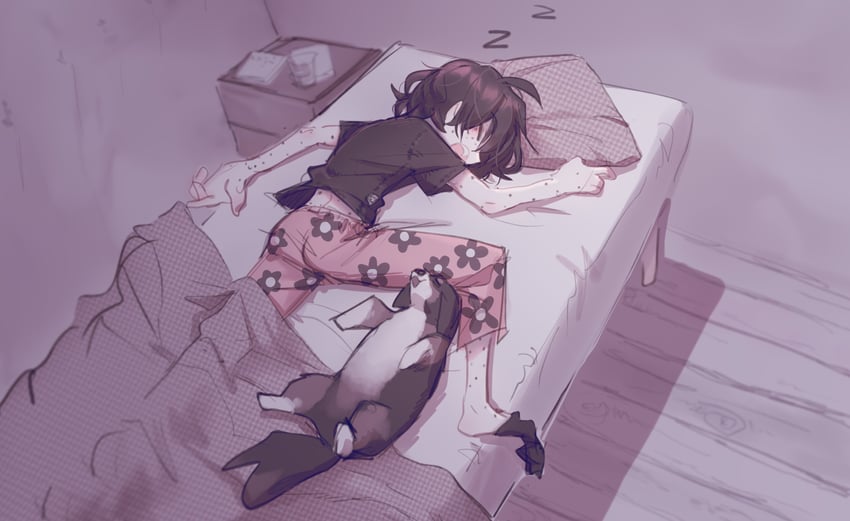 sophie and sophie's dog (original) drawn by popopoka