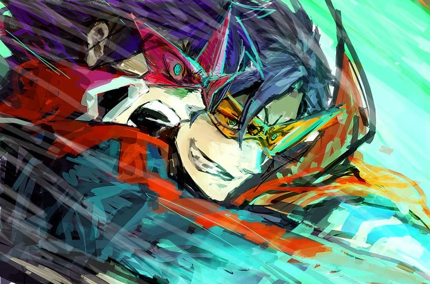 simon and kamina (tengen toppa gurren lagann) drawn by kurosuke_(nora)