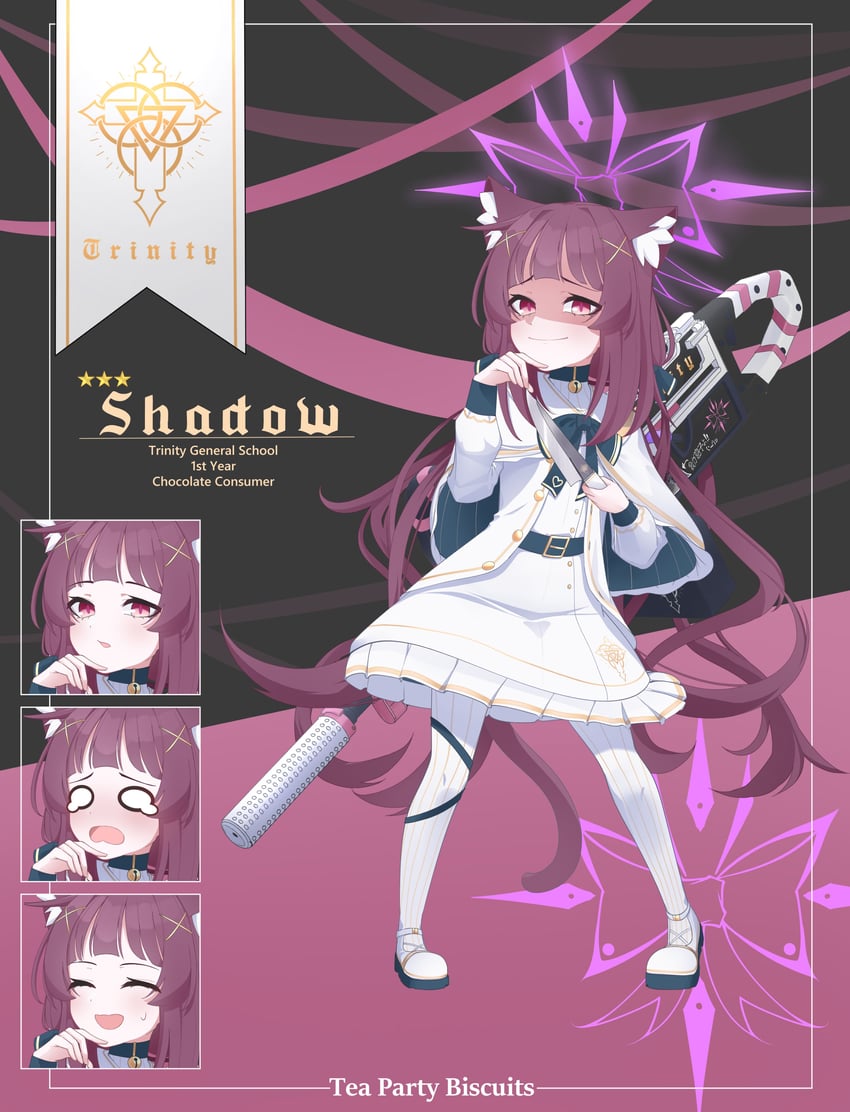 fallenshadow (blue archive and 1 more) drawn by tea_party_biscuits