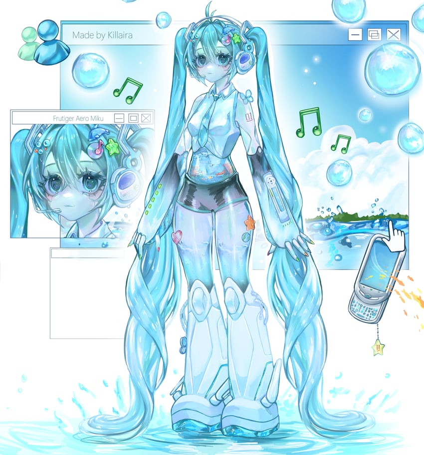 hatsune miku (vocaloid and 3 more) drawn by killaira