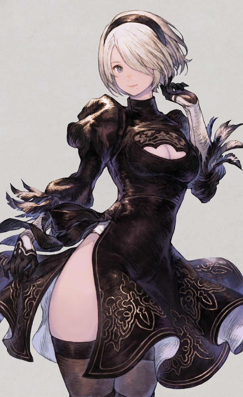 2b (nier and 1 more) drawn by maeka_(kumaekake)