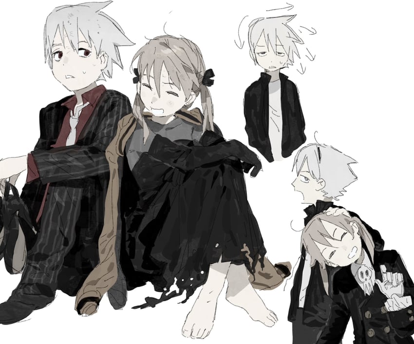 maka albarn and soul evans (soul eater) drawn by ma_fu