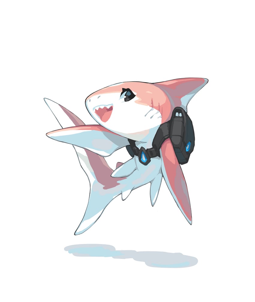 mingzhu the spirit shark (original and 1 more) drawn by tyson_tan