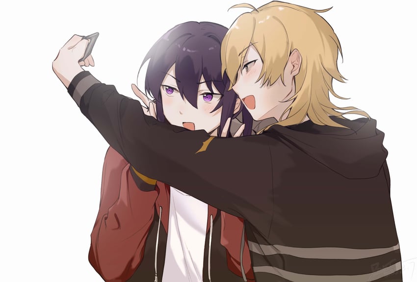 kanzaki souma and hakaze kaoru (ensemble stars!) drawn by doui