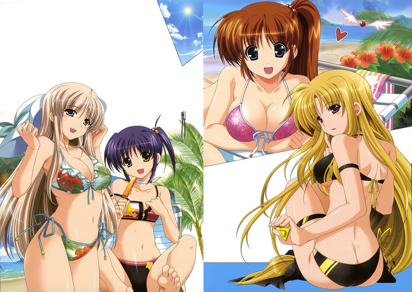 fate testarossa, takamachi nanoha, raising heart, bardiche, lily-strosek, and 2 more (lyrical nanoha and 1 more) drawn by higa_yukari