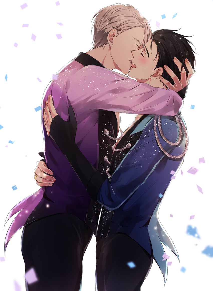 katsuki yuuri and viktor nikiforov (yuri!!! on ice) drawn by kira_(kirariky)