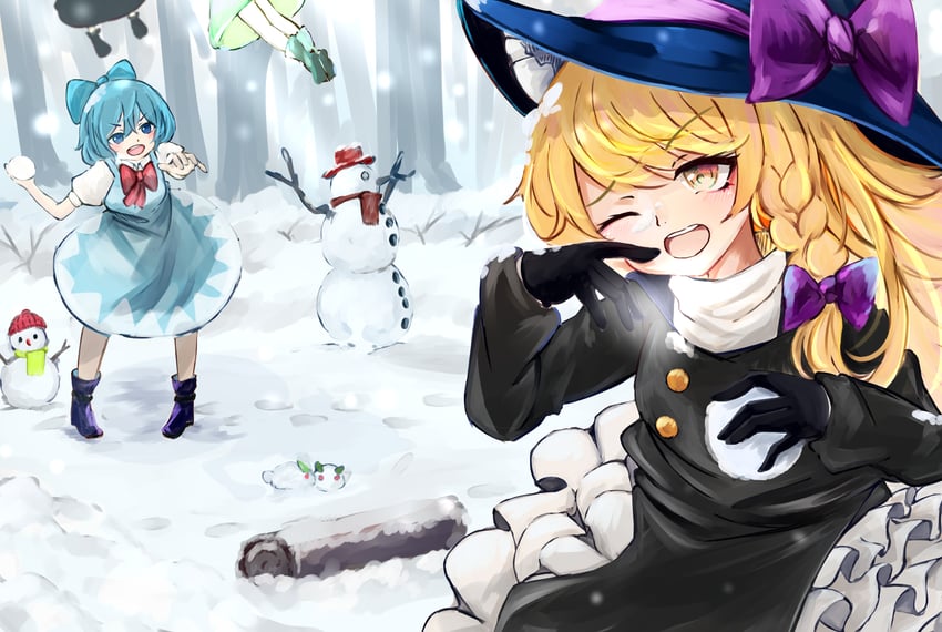 kirisame marisa, cirno, rumia, and daiyousei (touhou) drawn by semisigule
