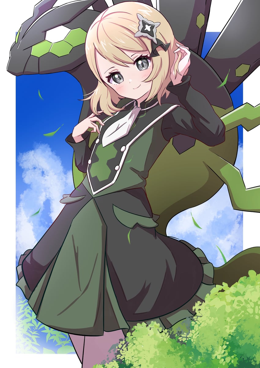 serena and zygarde (pokemon and 1 more) drawn by rono_(lethys)