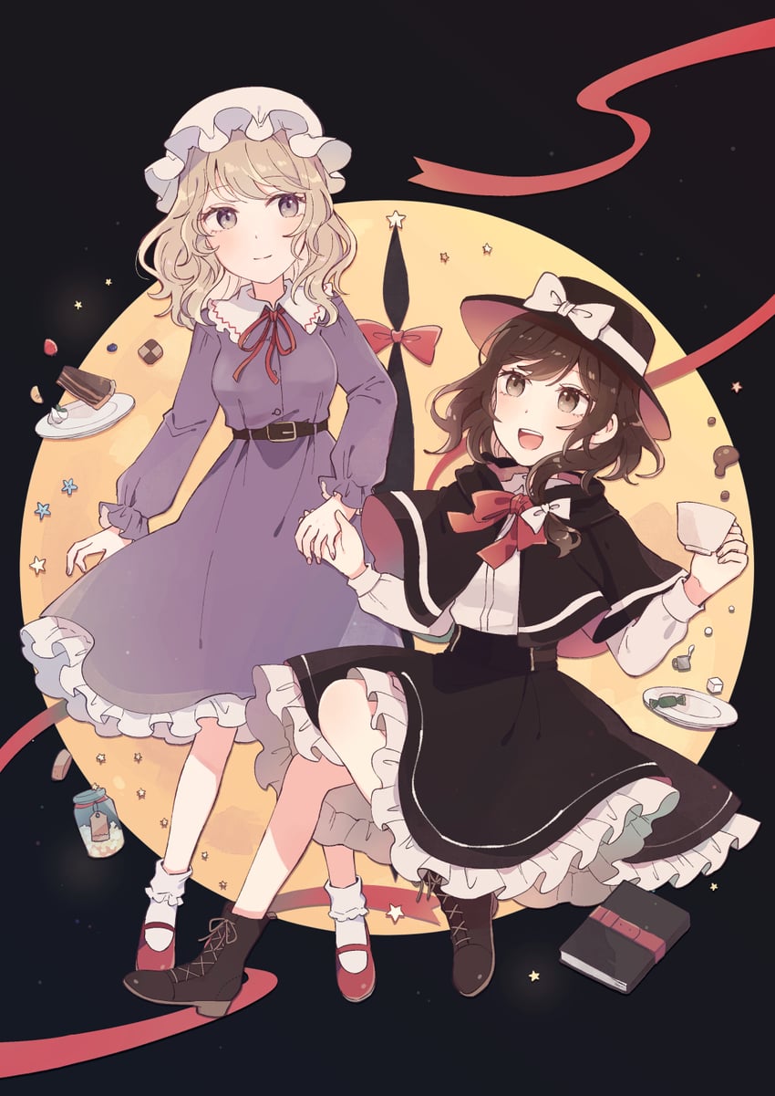 usami renko and maribel hearn (touhou) drawn by mozukuzu_(manukedori)