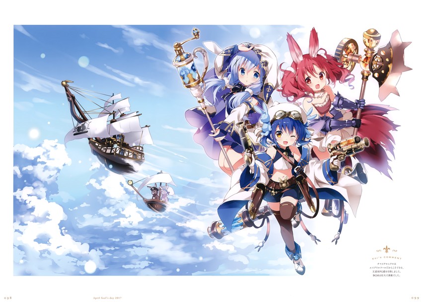 kafuu chino, jouga maya, natsu megumi, anko, and wild geese (gochuumon wa usagi desu ka? and 1 more)