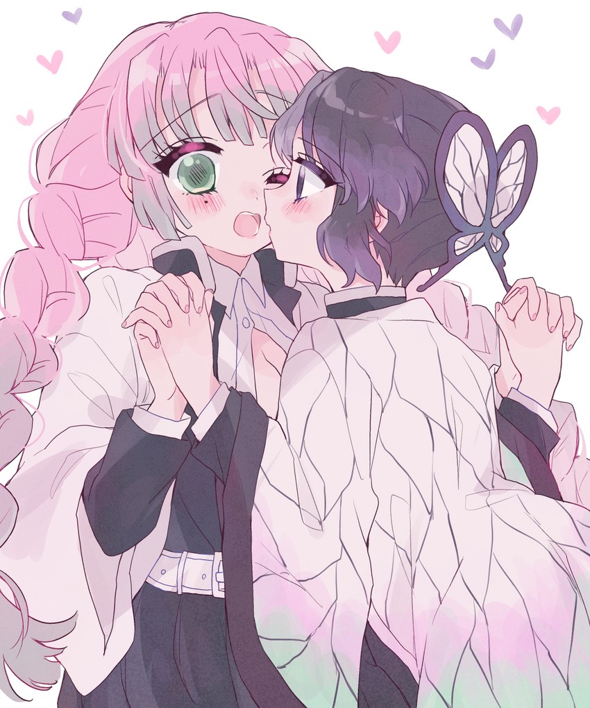 kochou shinobu and kanroji mitsuri (kimetsu no yaiba) drawn by sena_(nanase_snmt)